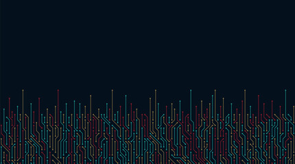 Fototapete - Circuit board vector illustration. High-tech technology background