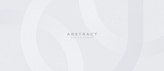 Leinwandbilder - Light Abstract Minimalist Background with Curved Lines and Halftone Pattern