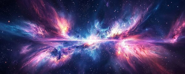 Wall Mural - vibrant nebulous designs create an otherworldly atmosphere perfect for galaxy-themed decor.