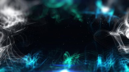 Leinwandbilder - Technology glow luminous wave flowing in cyber space 4K motion background