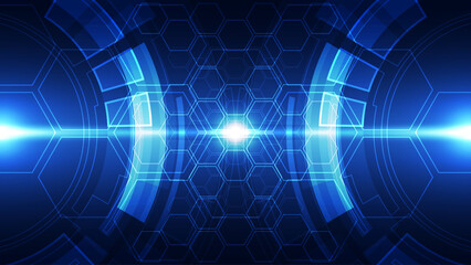 Poster - Abstract technology background. Futuristic user interface. Vector illustration for your design