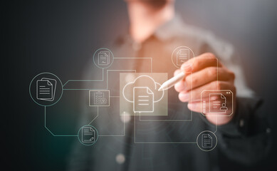 Aufkleber - Digital document management in the cloud. seamless storage, sharing, and access for modern business operations.