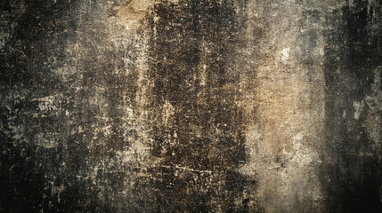 Poster - A close up of a heavily textured wall with dark and light patches showing signs of age and weathering