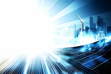 Poster - Futuristic city, energy, tech road