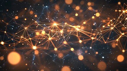Wall Mural - a bright orange and blue line of dots that are connected to each other