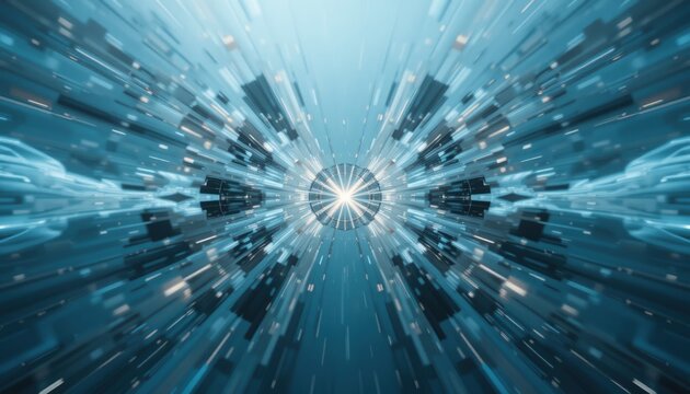 Dynamic energy burst abstract digital space high-resolution visuals futuristic environment computer-generated imagery technology concept