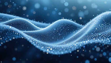 Poster - Dynamic waves of light in a futuristic environment abstract digital art vibrant colors calm atmosphere close-up view conceptual visualization