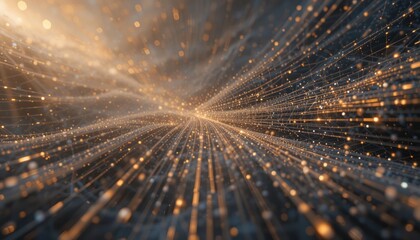Fototapete - Dynamic light patterns creating a futuristic visual experience digital universe abstract art virtual environment wide angle view energy flow concept