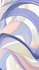 Poster - Colorful abstract composition featuring flowing shapes in soft pastel tones