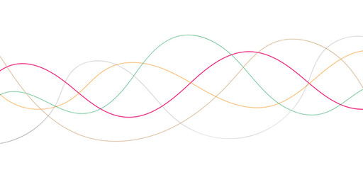 Poster - Abstract random colorful line pencil art abstract vector background. Curve wave seamless pattern. Line art striped graphic element.	