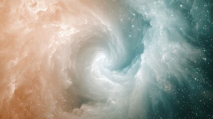 Wall Mural - A swirl of clouds in the sky with a blue and orange hue