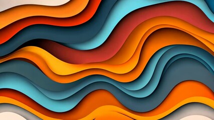 Poster - Fluid waves of color create a vibrant abstract design for a modern artistic expression