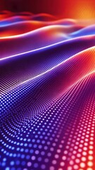 Poster - Vibrant digital waves of color create a mesmerizing abstract pattern on a textured surface