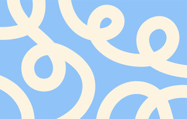 Poster - Abstract horizontal background with dynamic linear waves. Trendy vector illustration in style retro 60s, 70s. Blue and beige colors	