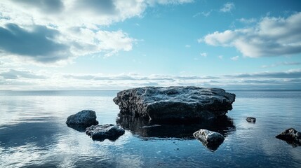 Wall Mural - Nature photography calm waters and coastal landscapes reflecting serenity and motivational fulfillment