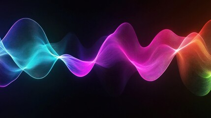 Poster - Vibrant soundwave illustration with smooth neon color gradient effects