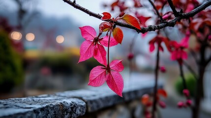 Poster - Vivid fall leaves urban park nature photography tranquil setting close-up view beauty of life