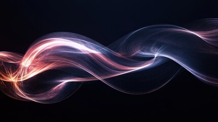 Poster - Illuminated Energy Trails: Abstract Light Forms on Dark Background