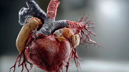 Aufkleber - Analyzing the human heart model medical laboratory 3d rendering educational environment close-up view anatomy concept