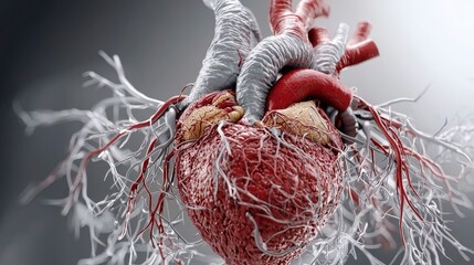 Poster - Heart anatomy visualization medical science lab 3d render educational environment close-up view human health concept