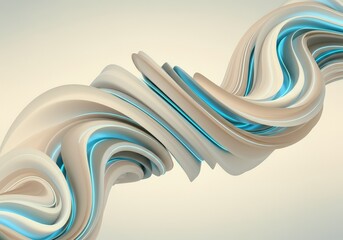 Poster - Abstract twisting shapes with smooth curves and glowing accents