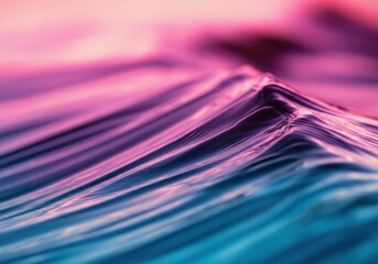 Poster - Abstract waves in vibrant pink and blue hues create a serene atmosphere