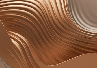 Fototapete - Abstract wavy texture in warm copper tones, ideal for modern design projects