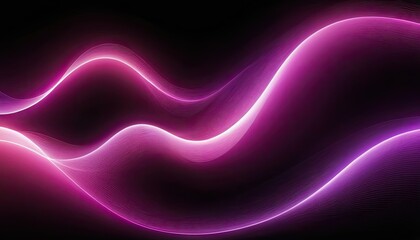 Poster - Pink neon light wave line abstract background
1