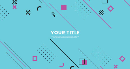 Poster - Flat geometric background template for graphic design