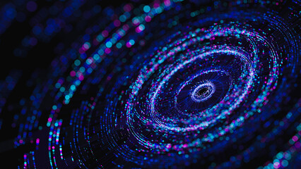 Poster - Big data artificial intelligence machine learning neural network flow complex information science innovation technology data analysis visualization cyberspace future. 3d rendering..