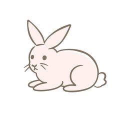 Wall Mural - hand drawn bunny. whimsical rabbit line art sketch