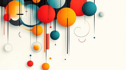 Aufkleber - Abstract colorful circles and lines design background illustration perfect for modern website banners or presentations.
