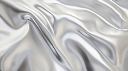 Poster - Silver metallic background flowing and waving like a flag
