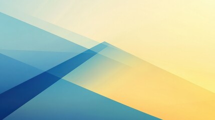 Poster - geometric abstract blue and yellow gradient background soft color wallpaper minimalist illustration
