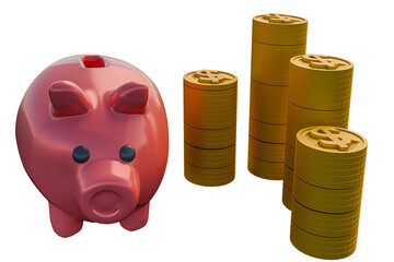 Leinwandbilder -  3d banking finance. 3d rendering and 3d illustration