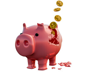Leinwandbilder - financial management collapse and financial corruption 3d. 3d rendering and 3d illustration