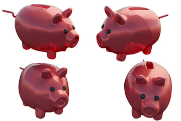 Leinwandbilder - 3d financial piggy bank. 3d rendering and 3d illustration