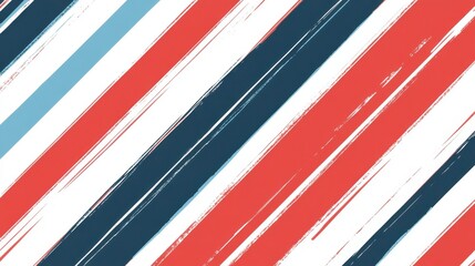 Poster - geometric striped seamless pattern with red and blue stripes on white background illustration