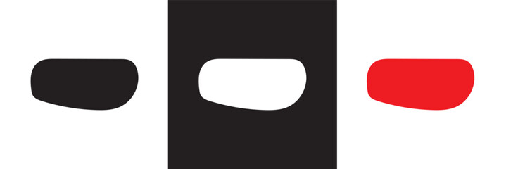 Aufkleber - Abstract organic rectangle shapes. Uneven frame boxes. Blob set. Black, white and red fluid banner set. Amoeba design elements. Vector illustration. isolated on white and black background. EPS 10 