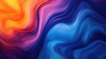 Poster - orange blue purple color flow abstract background grainy texture effect illustration