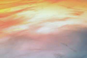Wall Mural - twilight sky with effect of light in pastel pink, coral, orange, blue tones. colorful sunset of soft