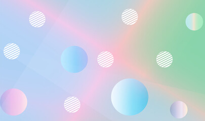 Poster - Abstract geometric background with circles and spheres. Minimalist design with clean lines and soft colors.