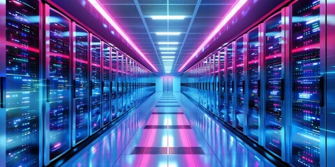 Fototapete - Empower your business with secure cyberspace solutions for seamless data access and management