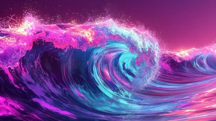 Poster - Big Neon Wave Background illustration