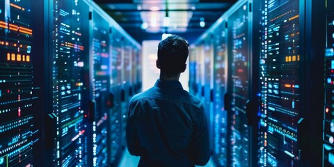 Fototapete - Navigate the landscape of digital technology with comprehensive database solutions for efficient information management