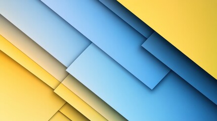 Poster - geometric abstract blue and yellow gradient background soft color wallpaper Minimalist illustration