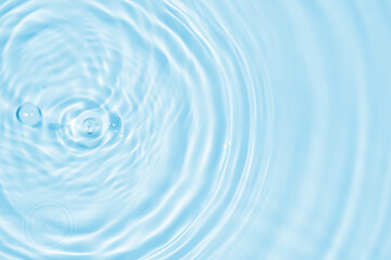 Wall Mural - abstract transparent water shadow surface texture natural ripple on blue background