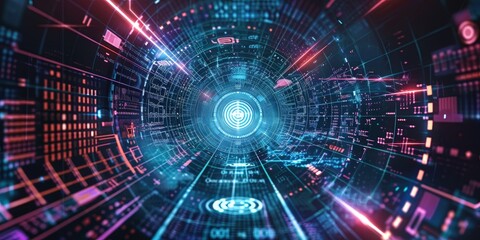 Fototapete - Unlock the potential of digital technology with advanced database solutions for efficient information management