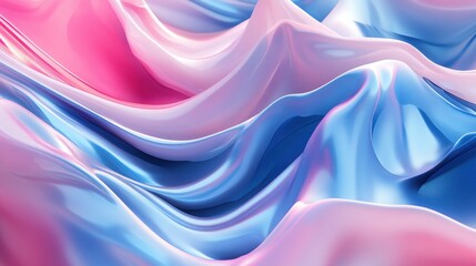 Poster - Generative AI illustration of colorful abstract background with pink and blue multicolored wavy surfaces illustration