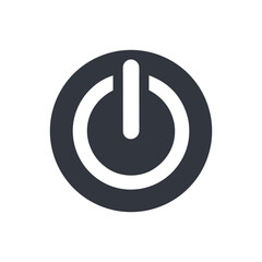 Poster - Dark Power Button Symbol. Modern UI On/Off Icon in Bold Black Circle for Technology Interface, Control Systems, or Device Power Management